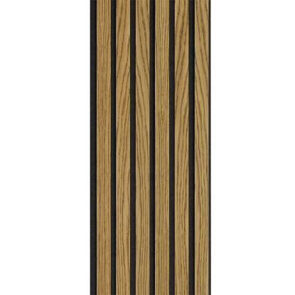I-Wood Basic Original akustikpanel, brun olieret, sort filt og sort kerne, egefiner, 17 x 300 mm 