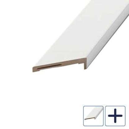 Swedoor glat gerigt til flex+karm, 19 x 65 mm, hvid omviklet - 208,9 cm høj