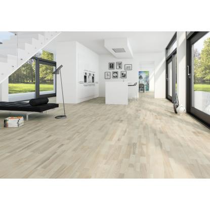 Moland Molaloc Classic Parket 22 parketgulv, T/G, ask, hvid matlak