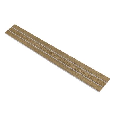 I-Wood Medio+ 3-lamel akustikpanel, mørkebrun olieret, grå filt og lys kerne, egefiner, 16 x 300 mm