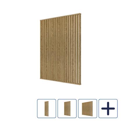 I-Wood DivideWall rumdeler med top- & bundprofil og lameller, mørkebrun olieret, MDF med egefinér
