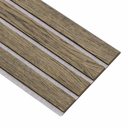 I-Wood Medio+ 4-lamel akustikpanel, sort olieret, grå filt og sort kerne, egefiner, 17 x 300 mm