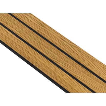 I-Wood Basic 3-lamel akustikpanel, brun olieret, sort filt og lys kerne, egefiner, 16 x 300 mm 