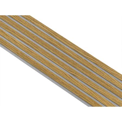 I-Wood Basic Original akustikpanel, brun olieret, grå filt og lys kerne, egefiner, 16 x 300 mm 