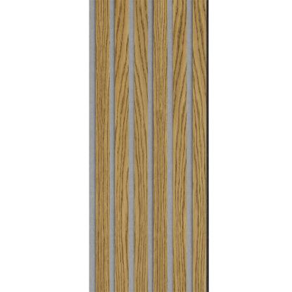 I-Wood Medio+ Original akustikpanel, brun olieret, grå filt og sort kerne, egefiner, 17 x 300 mm