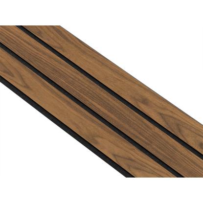 I-Wood Medio+ 3-lamel akustikpanel, klar olieret, sort filt og sort kerne, valnøddefiner, 17 x 300 mm