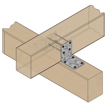 SIMA vinkelbeslag V7 med rib, pregalvaniseret, 70 x 70 x 2,0 x 55 mm