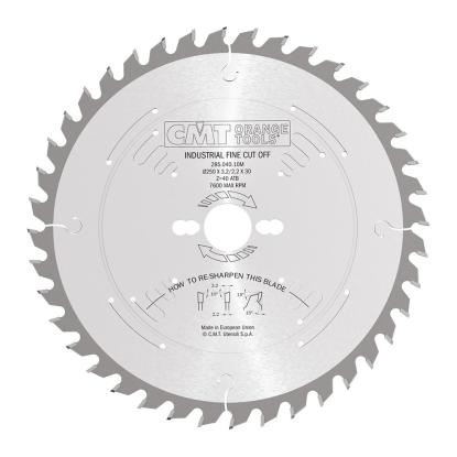 CMT rundsavsklinge til træ, Z40 UW, Ø250 x 3,2 x 30 mm