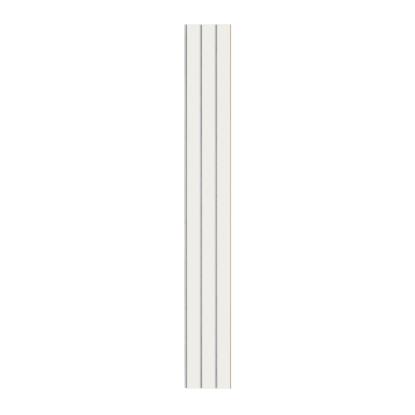 I-Wood Basic 3-lamel akustikpanel, hvidmalet, grå filt og lys kerne, folie, 16 x 300 mm 