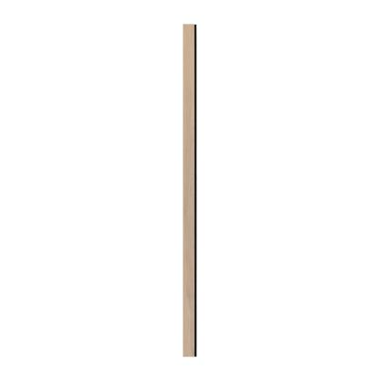 I-Wood afslutningsliste til 3-lamel akustikpanel, ubehandlet natur, sort filt og sort kerne, egefiner, 17 x 92 mm