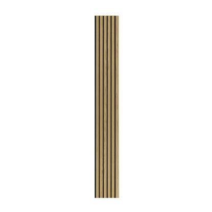 I-Wood Medio+ Original akustikpanel, klar olieret, sort filt og lys kerne, egefiner, 16 x 300 mm