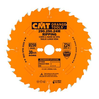 CMT rundsavsklinge til træ, Z24 WB, Ø250 x 2,8 x 30 mm