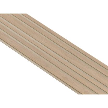 I-Wood Medio+ Mixed akustikpanel, ubehandlet natur, beige filt og lys kerne, egefiner, 16 x 300 mm