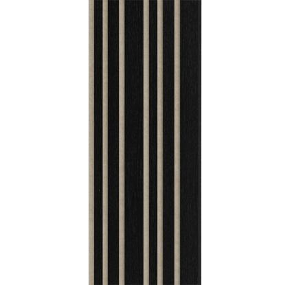I-Wood Basic Mixed akustikpanel, sortmalet, beige filt og sort kerne, egefiner, 17 x 300 mm 