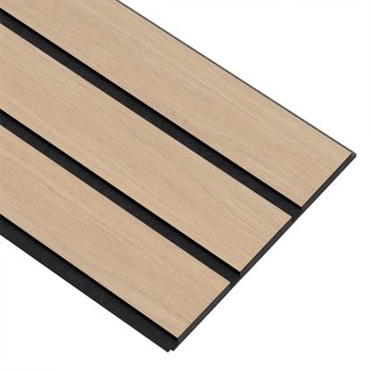 I-Wood Basic 3-lamel akustikpanel, ubehandlet natur, sort filt og sort kerne, egefiner, 17 x 300 mm 