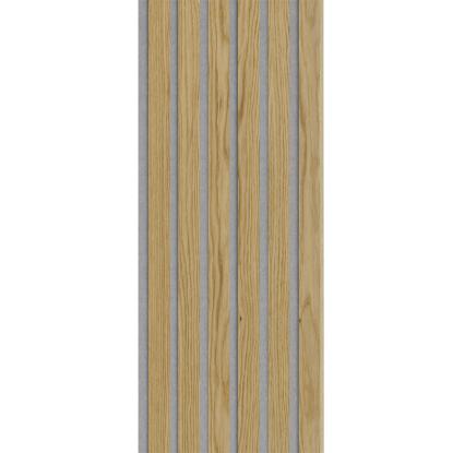 I-Wood Medio+ Original akustikpanel, klar olieret, grå filt og lys kerne, egefiner, 16 x 300 mm