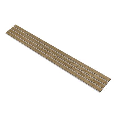 I-Wood Medio+ 4-lamel akustikpanel, mørkebrun olieret, grå filt og sort kerne, egefiner, 17 x 300 mm
