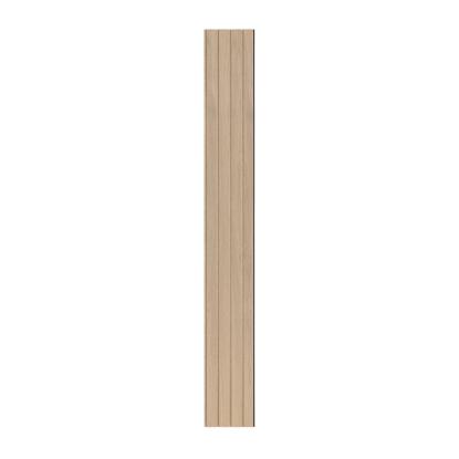 I-Wood Basic 4-lamel akustikpanel, ubehandlet natur, beige filt og sort kerne, egefiner, 17 x 300 mm 