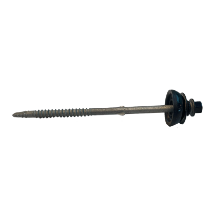 Eternitskrue med tætning, Ø6,5 x 130 mm, sort - 100 stk.