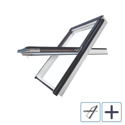 FAKRO GREENVIEW PTP-V P50 ABMX ovenlysvindue med vippefunktion, hvid plast, 3-lags glas