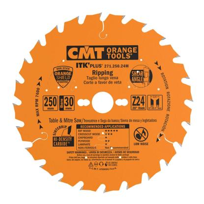 CMT rundsavsklinge til træ, Z24 WB, Ø250 x 2,4 x 30 mm