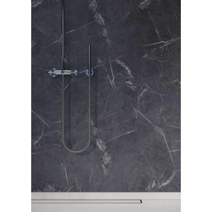Fibo Stone vådrumspanel, 10 x 600 x 2400 mm, black marble silk