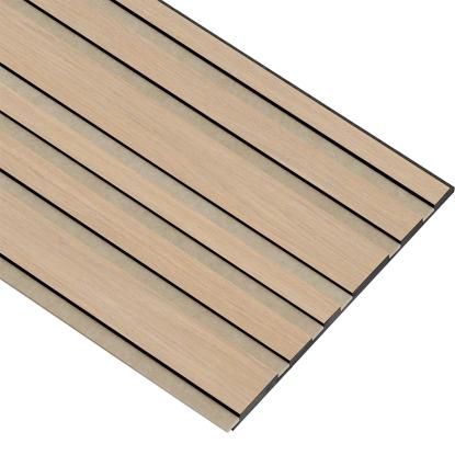 I-Wood Basic Mixed akustikpanel, ubehandlet natur, beige filt og sort kerne, egefiner, 17 x 300 mm 