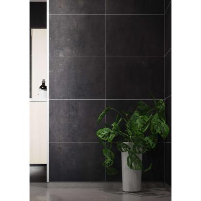 Fibo Cement vådrumspanel med 60 x 40 cm fliselook, 10 x 600 x 2400 mm, lentini dark stone