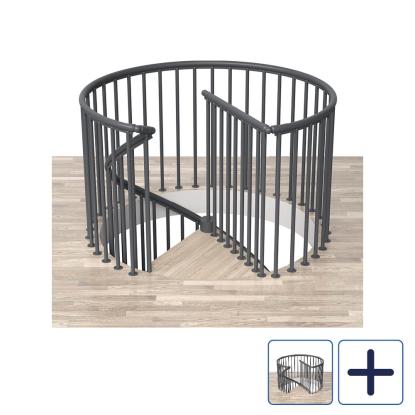 DOLLE CLASSIC spiral/rund reposgelænder, antracit