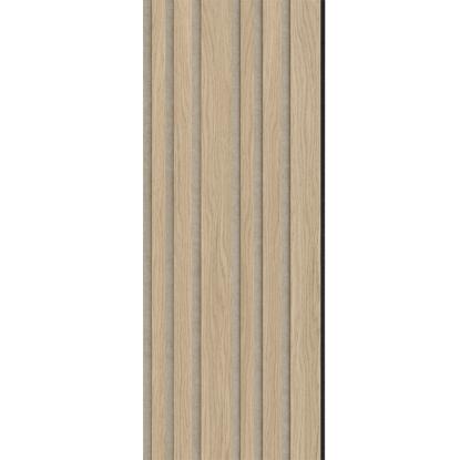 I-Wood Medio+ Mixed akustikpanel, hvid olieret, beige filt og sort kerne, egefiner, 17 x 300 mm
