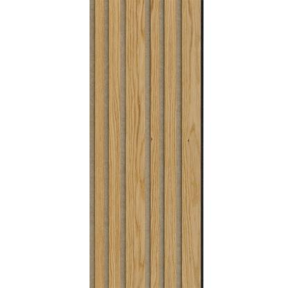 I-Wood Medio+ Mixed akustikpanel, klar olieret, brun filt og sort kerne, egefiner, 17 x 300 mm