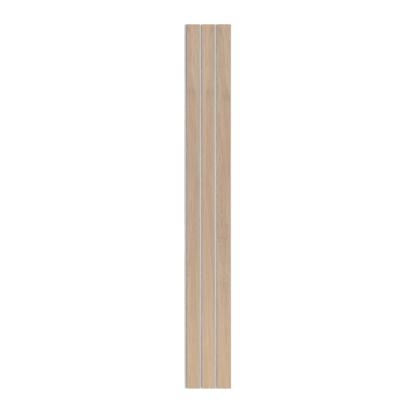 I-Wood Basic 3-lamel akustikpanel, ubehandlet natur, grå filt og lys kerne, egefiner, 16 x 300 mm 