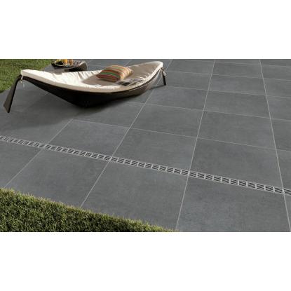 Plastmo SlimLine dræn med rist, 1 meter, aluminium sølv