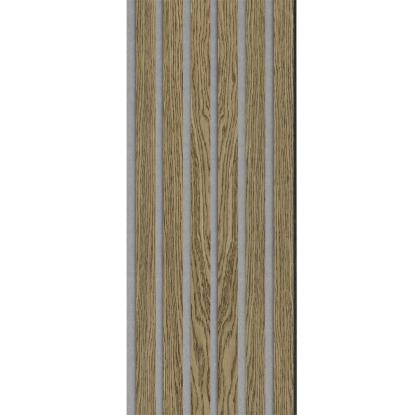 I-Wood Medio+ Original akustikpanel, mørkebrun olieret, grå filt og sort kerne, egefiner, 17 x 300 mm