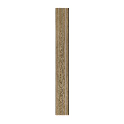 I-Wood Basic 4-lamel akustikpanel, mørkebrun olieret, grå filt og sort kerne, egefiner, 17 x 300 mm 