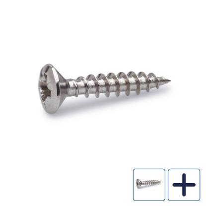 FAST VVS skrue, rustfri A2, poleret, 4,0 mm - 100 stk.