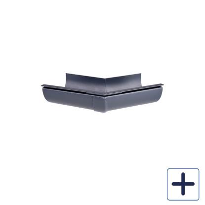 Plastmo udvendig gering, PVC, grafit, 45°