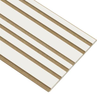 I-Wood Basic Mixed akustikpanel, hvidmalet, brun filt og lys kerne, folie, 16 x 300 mm 