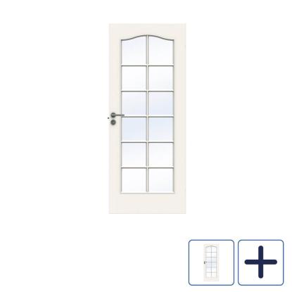 Swedoor Clever-line Style SP12B dør med hærdet glas, 40 mm, hvid - 204 cm høj