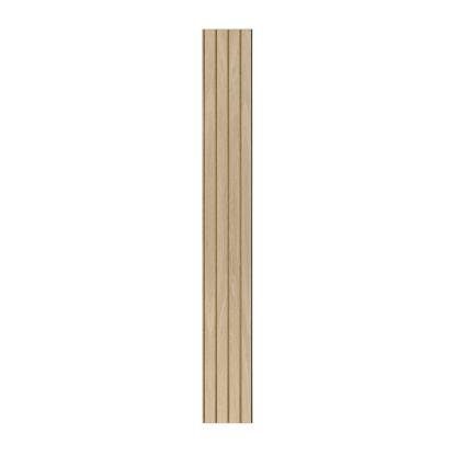 I-Wood Medio+ 4-lamel akustikpanel, hvid olieret, brun filt og sort kerne, egefiner, 17 x 300 mm
