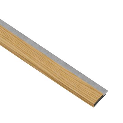 I-Wood afslutningsliste til akustikpanel, klar olieret, grå filt og sort kerne, egefiner, 17 x 42 mm