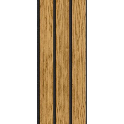 I-Wood Basic 3-lamel akustikpanel, brun olieret, sort filt og sort kerne, egefiner, 17 x 300 mm 