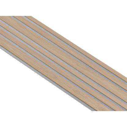 I-Wood Basic Mixed akustikpanel, ubehandlet natur, grå filt og lys kerne, egefiner, 16 x 300 mm 