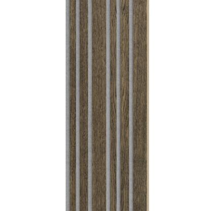 I-Wood Basic Mixed akustikpanel, sort olieret, grå filt og lys kerne, egefiner, 16 x 300 mm 