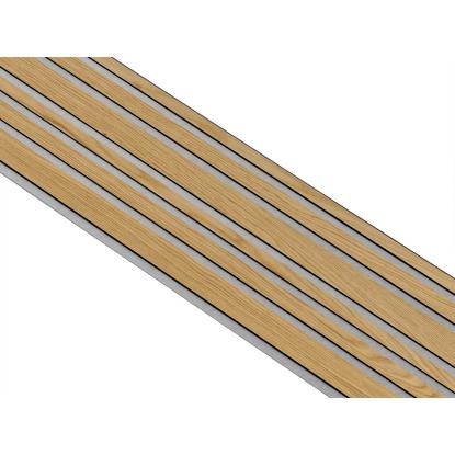 I-Wood Basic Mixed akustikpanel, klar olieret, grå filt og sort kerne, egefiner, 17 x 300 mm 