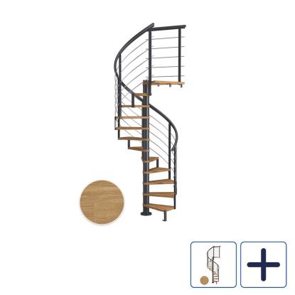 DOLLE Montreal DESIGN spindeltrappe, Ø120 cm, antracit/olieret eg
