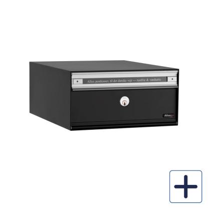 Allux PC1 systempostkasse uden lås med stållåge, sort