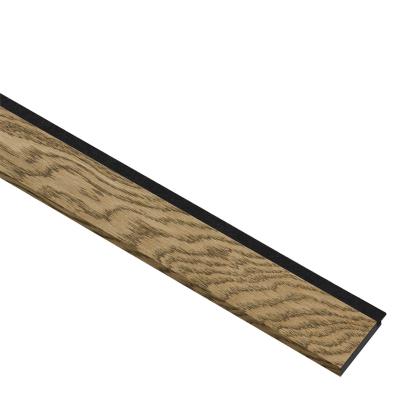 I-Wood afslutningsliste til 4-lamel akustikpanel, mørkebrun olieret, sort filt og sort kerne, egefiner, 17 x 67 mm