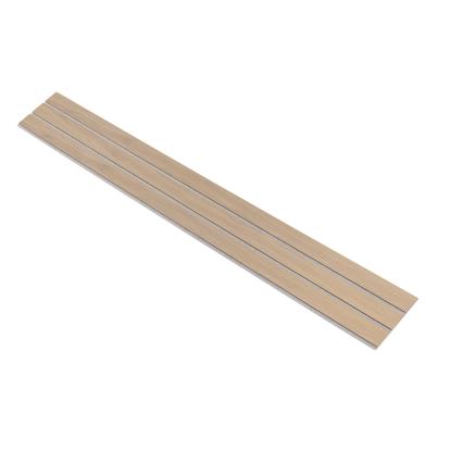 I-Wood Medio+ 3-lamel akustikpanel, ubehandlet natur, grå filt og lys kerne, egefiner, 16 x 300 mm