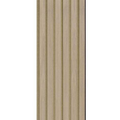 I-Wood Basic Original akustikpanel, hvid olieret, brun filt og sort kerne, egefiner, 17 x 300 mm 